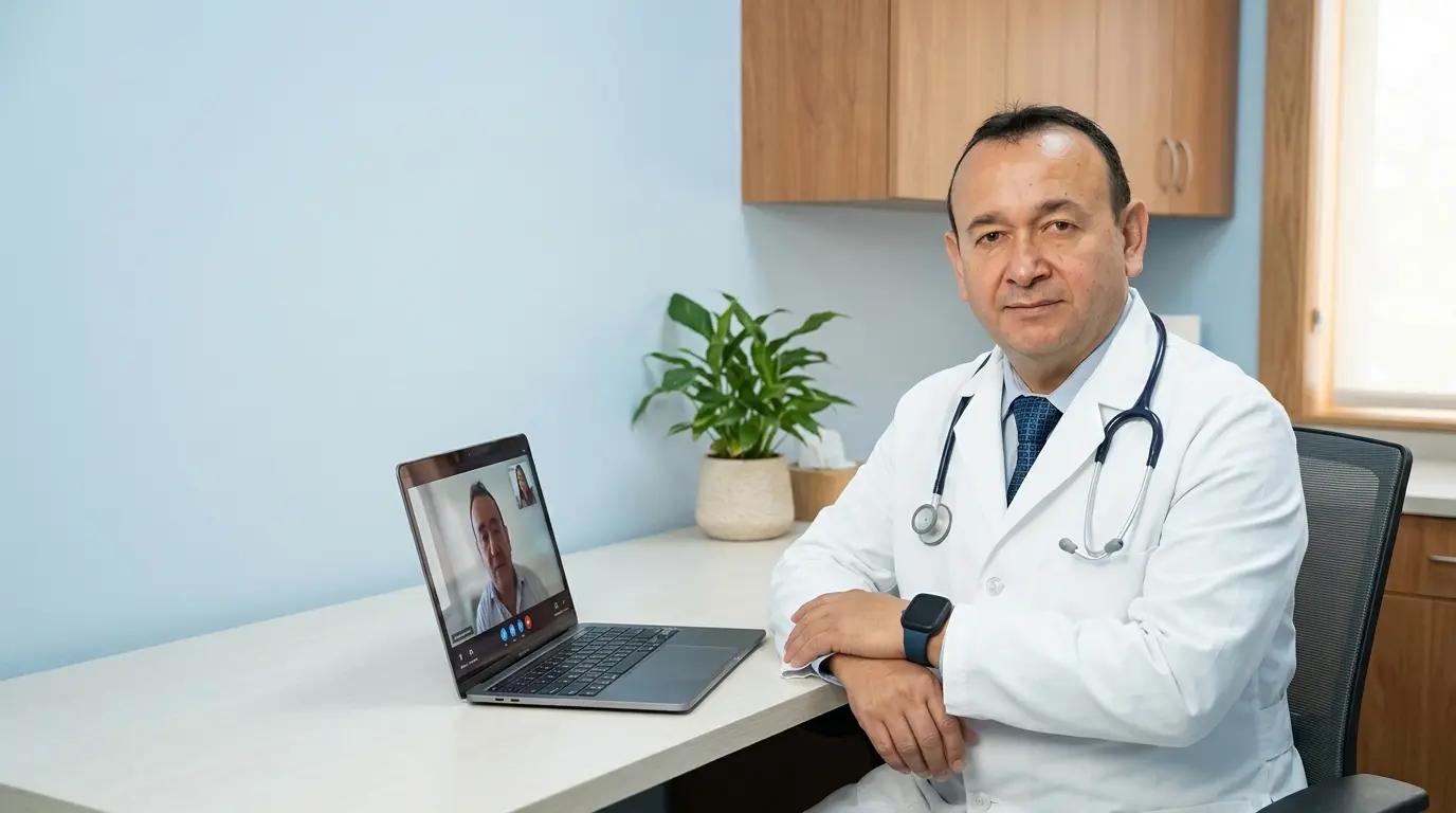 Patient having a virtual telehealth appointment with Dr. Monroy at AMG Medical Group in Ocoee, FL
